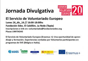 cartel invitacion jornada sobre servicio voluntariado europeo